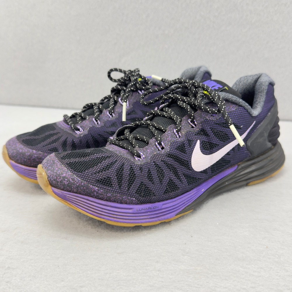 Nike LunarGlide 6 Running Shoes‎ Purple Black Womens Sneakers Size 6Y